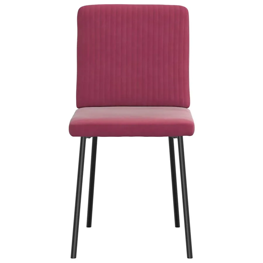 Chaises à manger lot de 4 Rouge bordeaux Velours - 3