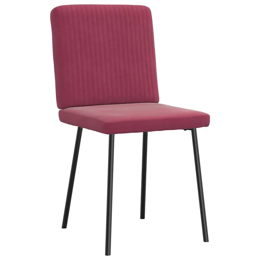 Chaises à manger lot de 4 Rouge bordeaux Velours - 4
