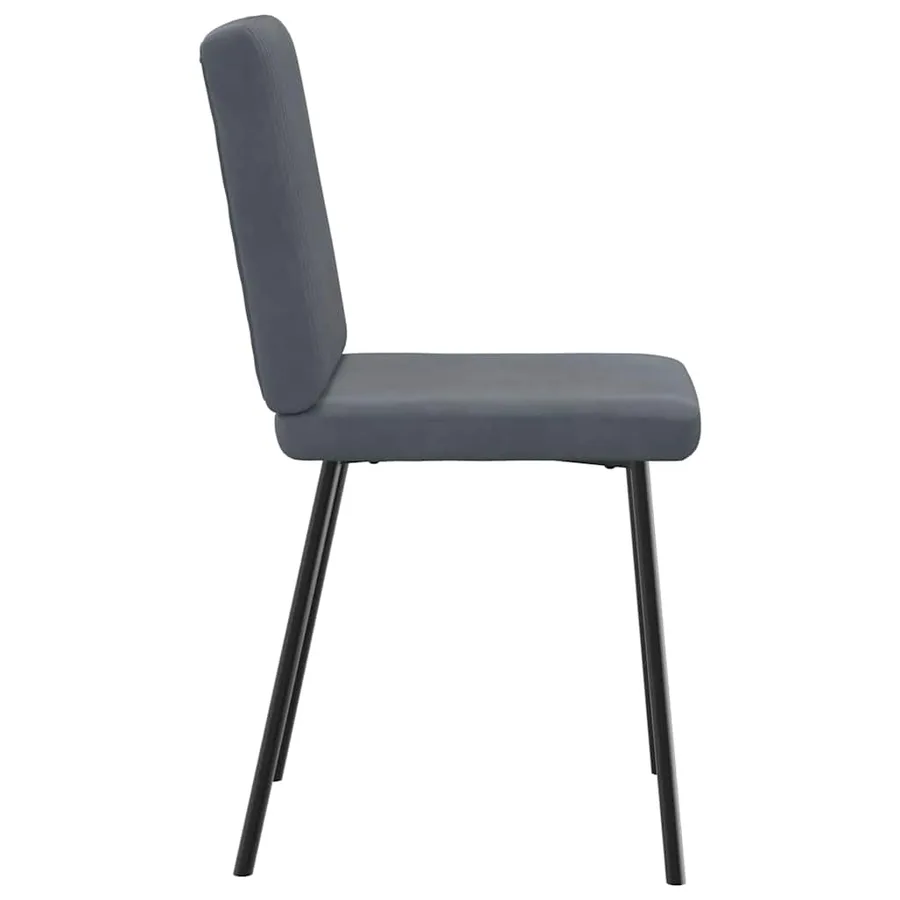 Chaises à manger lot de 4 Gris foncé Velours - 5