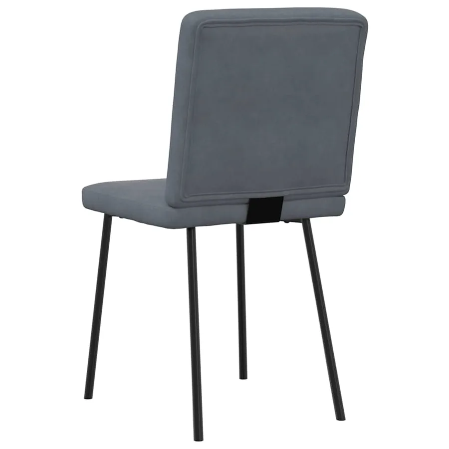 Chaises à manger lot de 4 Gris foncé Velours - 6
