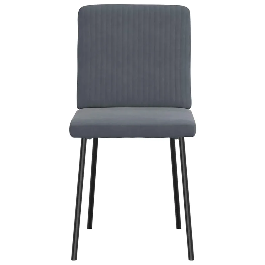 Chaises à manger lot de 6 gris foncé velours - 4