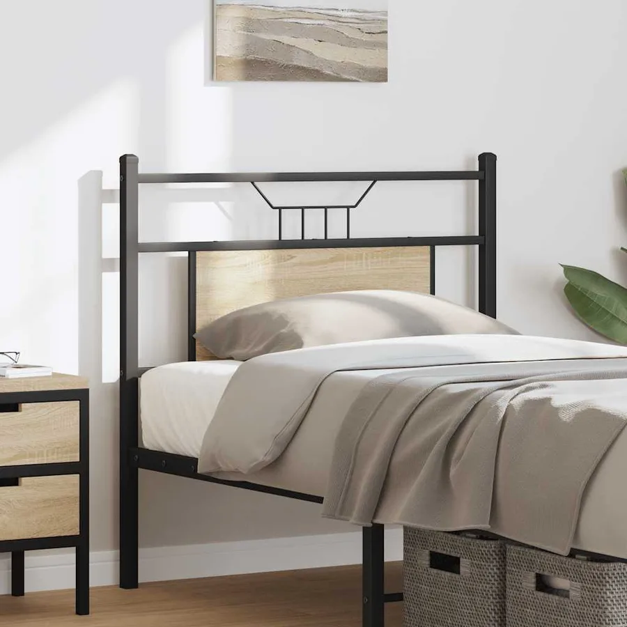 Tête de lit de remplacement chêne sonoma 90 cm bois d'ingénierie et acier - 3