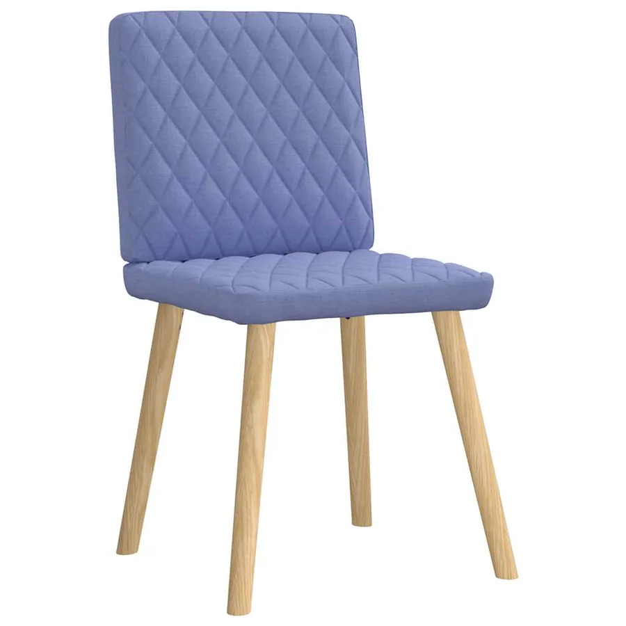 Chaises à manger lot de 6 bleu jean tissu - 3