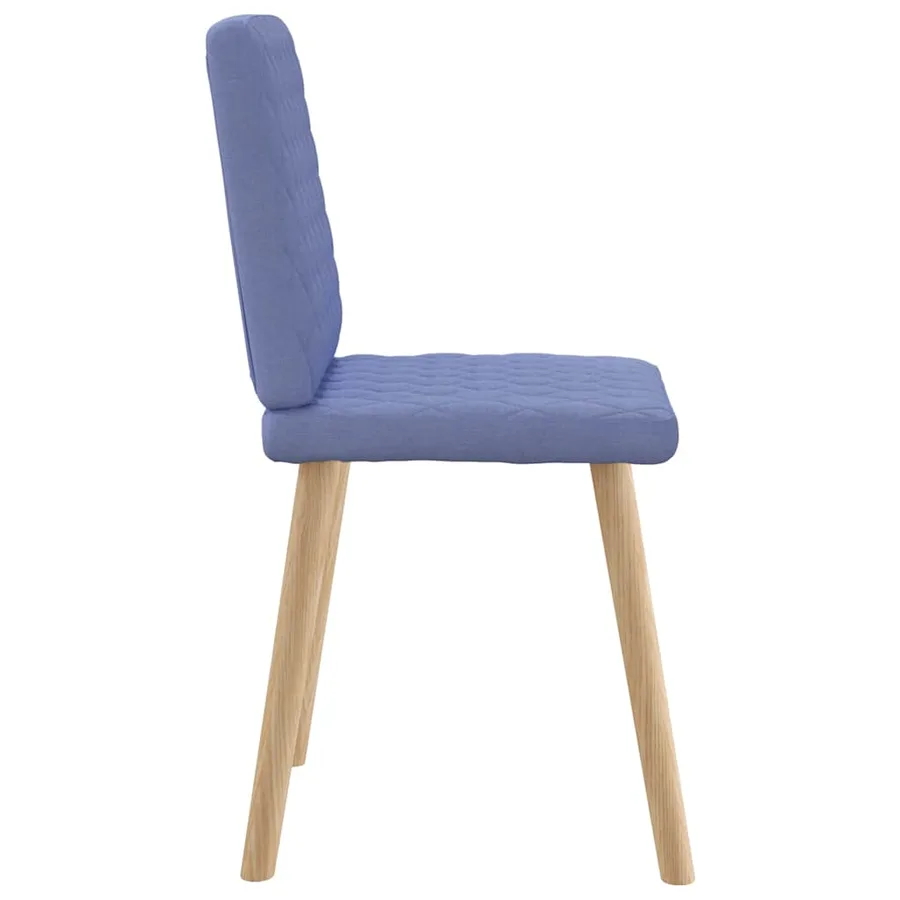 Chaises à manger lot de 6 bleu jean tissu - 5