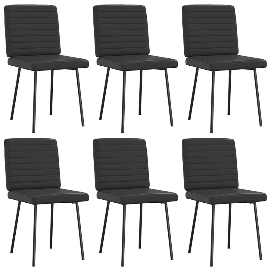 Chaises à manger lot de 6 noir similicuir