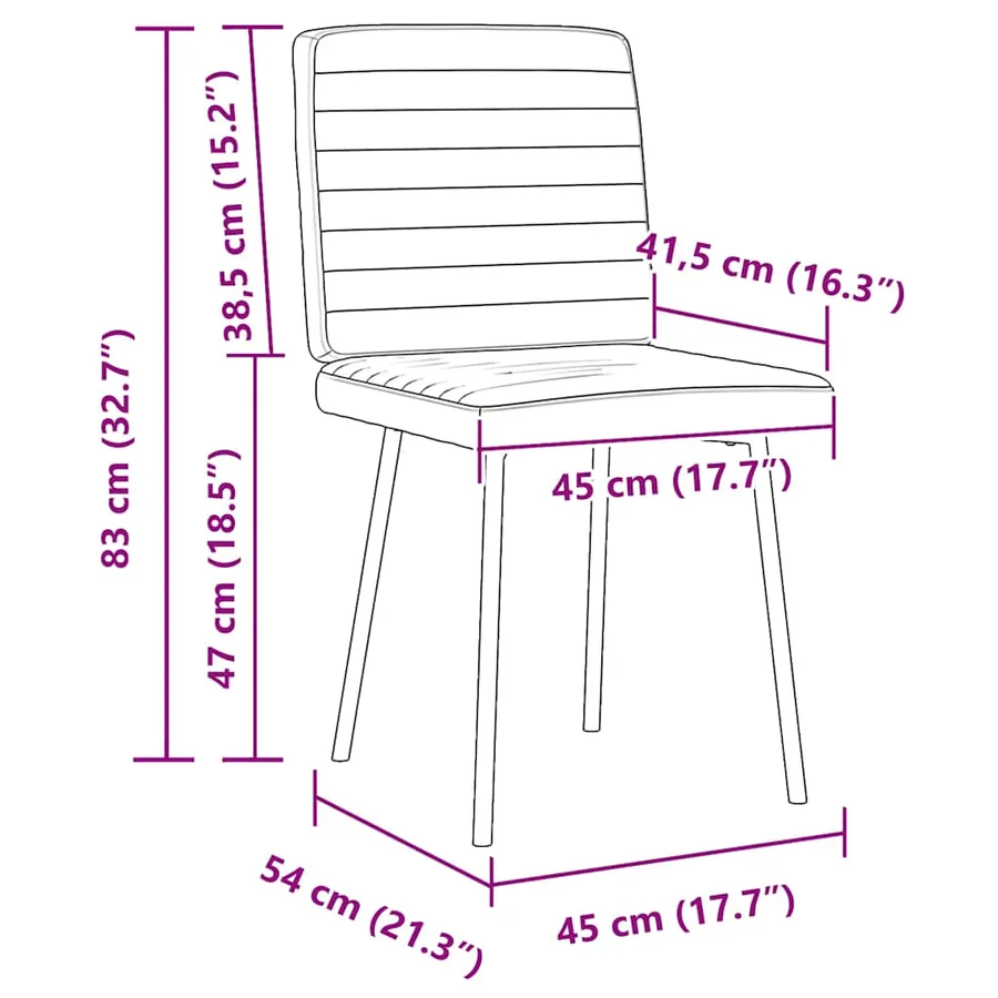 Chaises à manger lot de 6 noir similicuir - 9