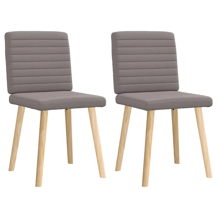 Chaises à manger lot de 2 taupe tissu - 2