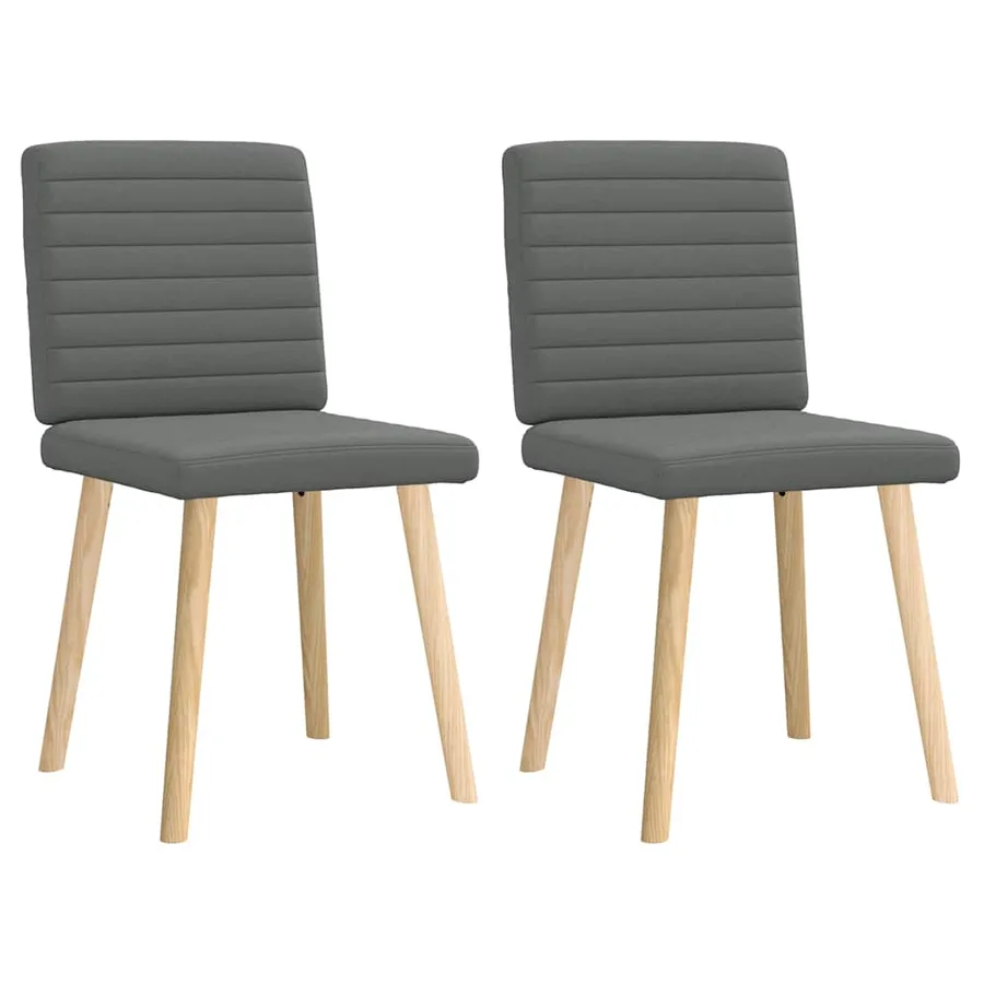 Chaises à manger lot de 2 gris foncé tissu - 2