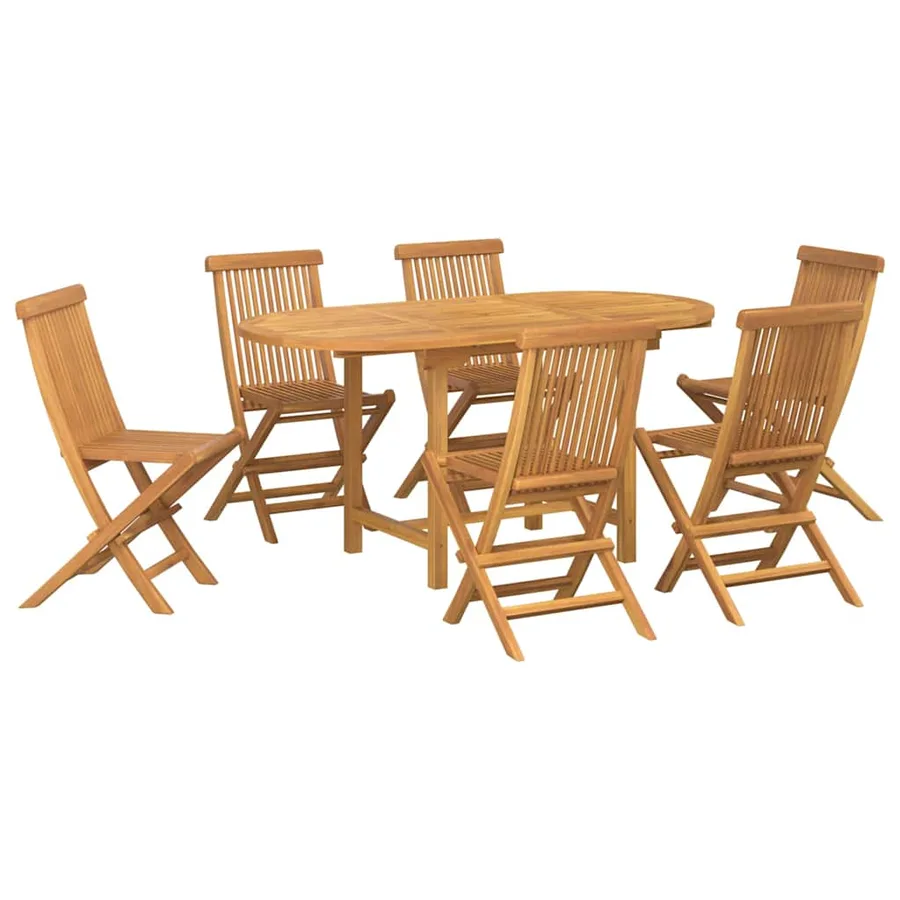 Ensemble de salle à manger pour jardin 7 pcs Marron - 2