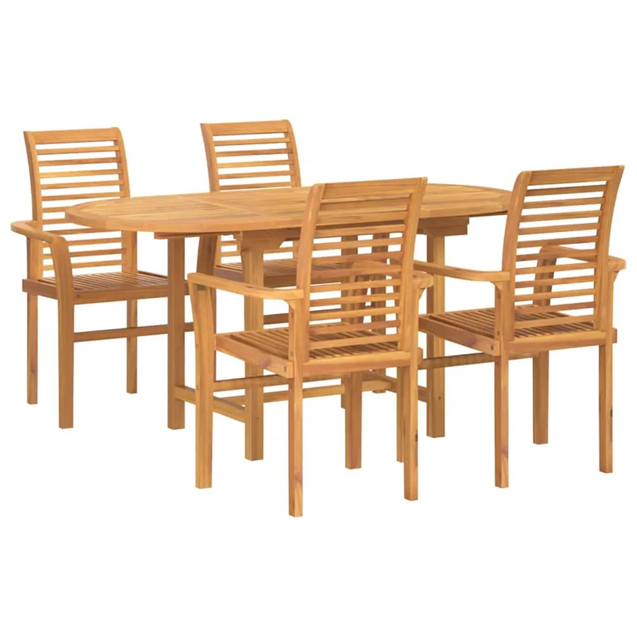 Ensemble de salle à manger pour jardin 5 pcs Marron - 2
