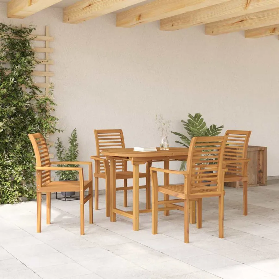 Ensemble de salle à manger pour jardin 5 pcs Marron - 4