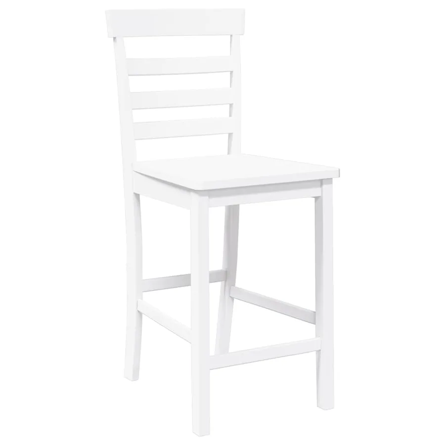 Tabourets de bar 2 pcs blanc bois massif d'hévéa - 4
