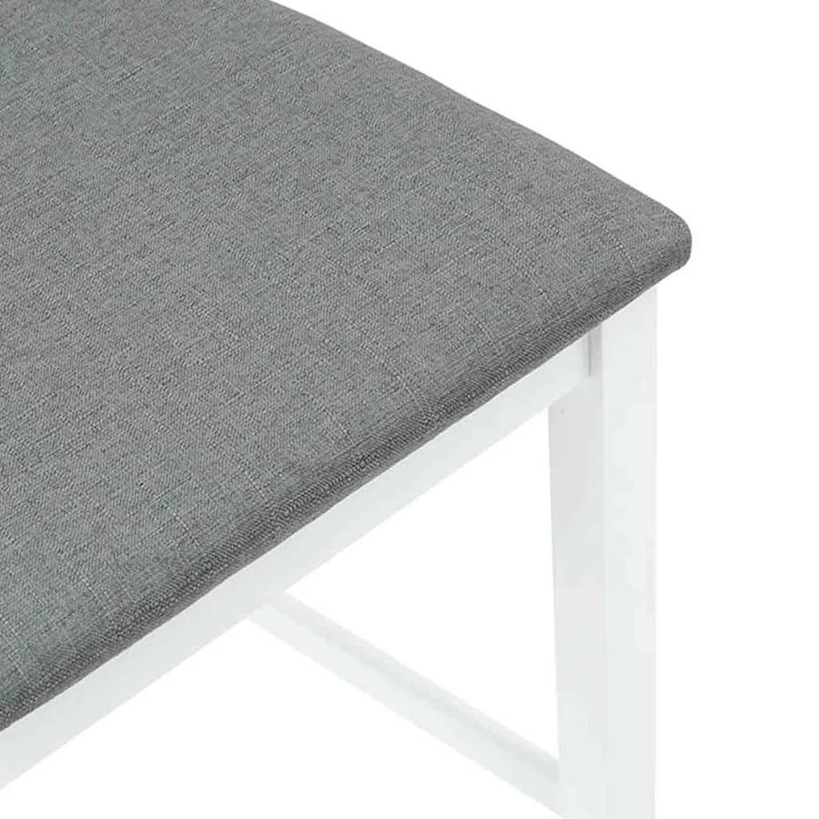 Tabourets de bar avec coussins 2 pcs blanc bois massif d'hévéa - 8