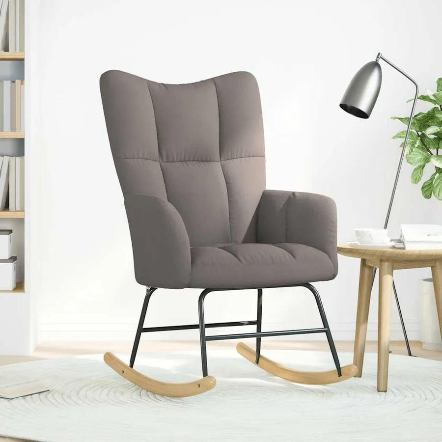 Chaise à bascule Taupe Tissu - 2
