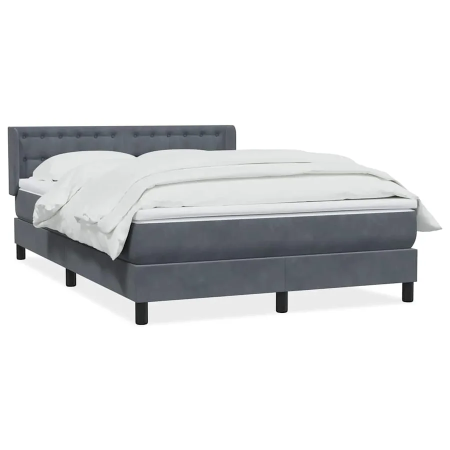 Sommier à lattes de lit et matelas gris foncé 160x210cm velours - 2
