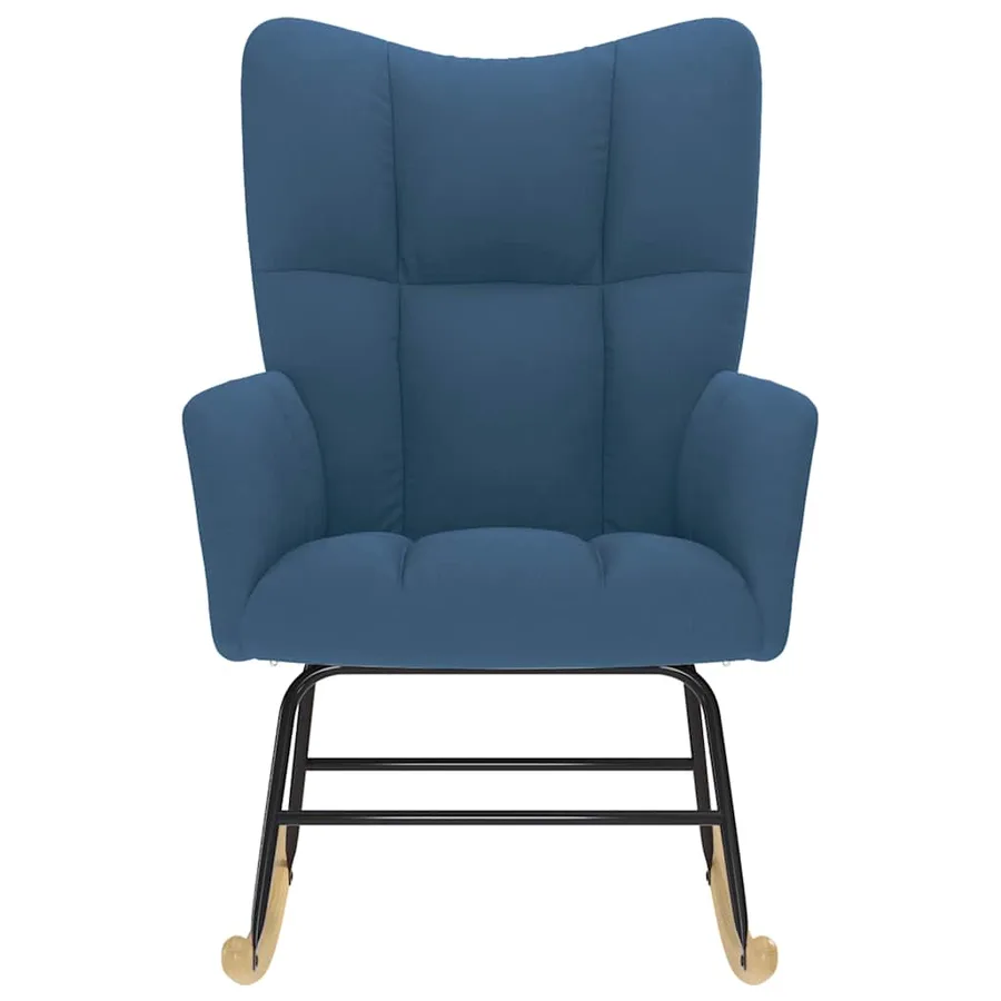 Chaise à bascule Bleu Tissu - 3