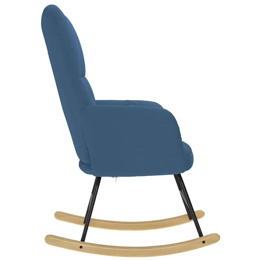 Chaise à bascule Bleu Tissu - 4