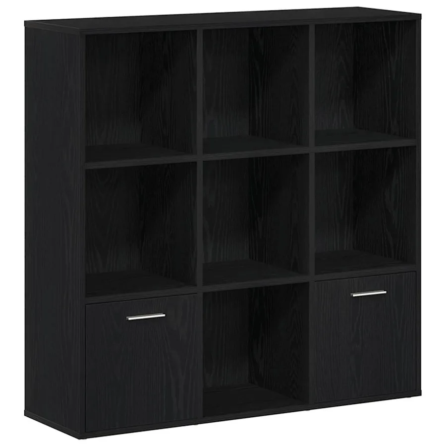 Bibliothèque en chêne noir 98 x 29 x 97,5 cm bois d'ingénierie - 2