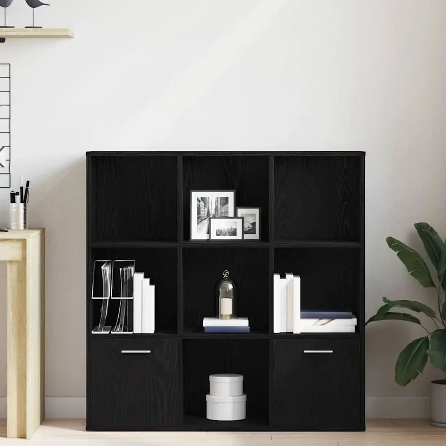 Bibliothèque en chêne noir 98 x 29 x 97,5 cm bois d'ingénierie - 3