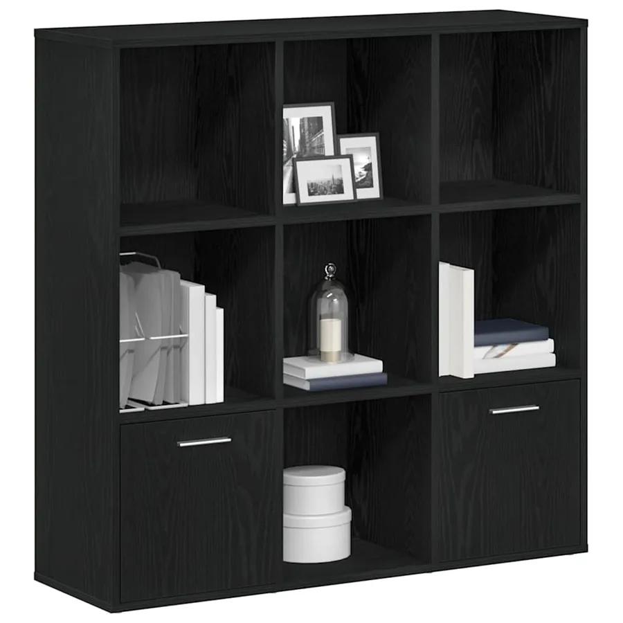 Bibliothèque en chêne noir 98 x 29 x 97,5 cm bois d'ingénierie - 4