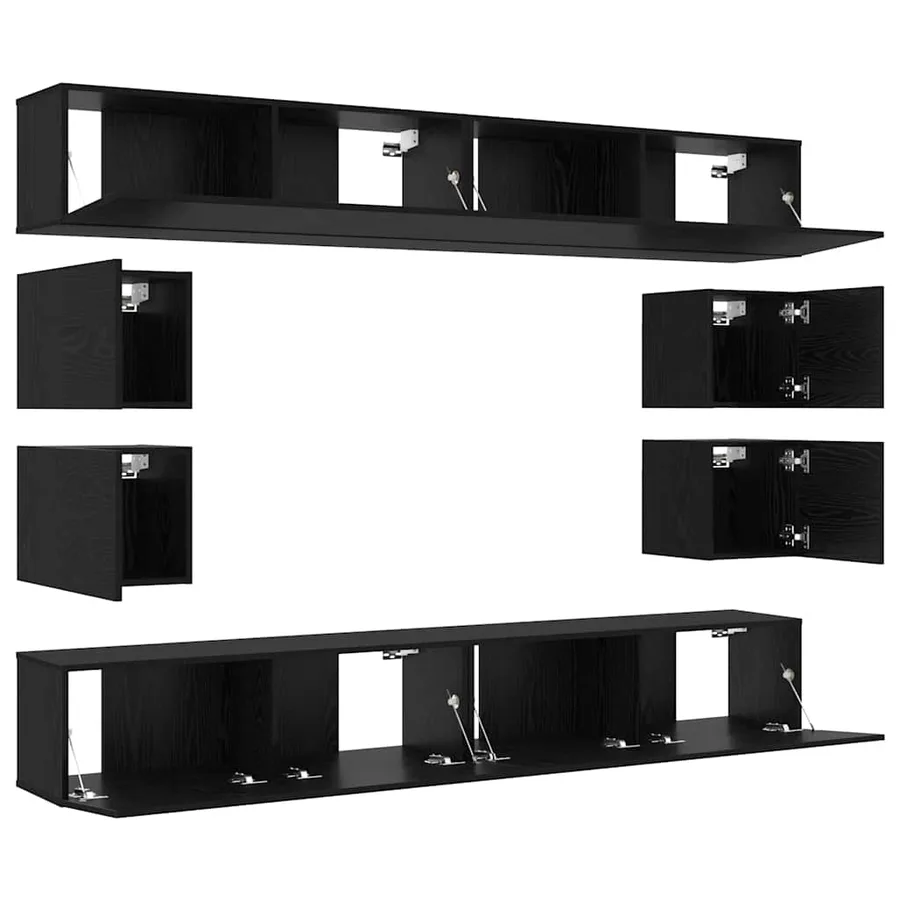 Ensemble meuble TV 8 pcs Chêne noir Bois d'ingénierie - 5