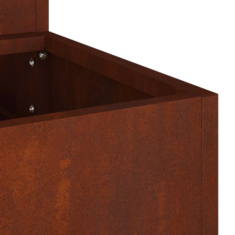 Cache-pot de jardin Rouillé 90 x 90 x 35 cm Acier patiné - 11