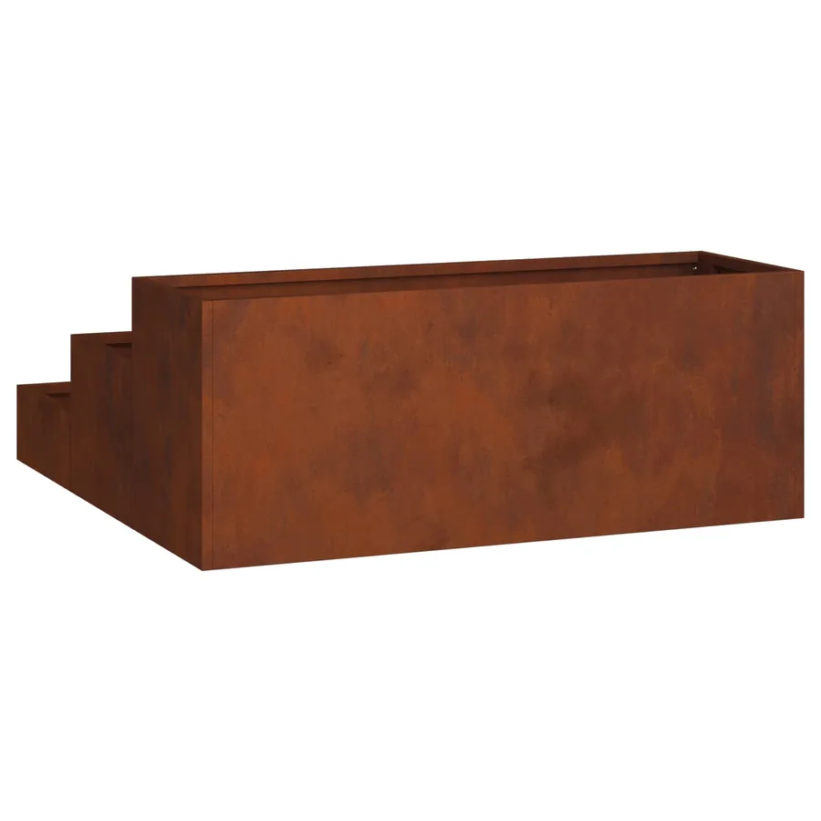 Cache-pot de jardin Rouillé 90 x 90 x 35 cm Acier patiné - 9