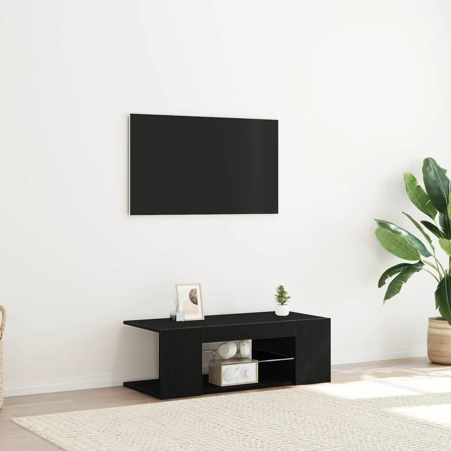 Meuble TV Chêne noir 90 x 39 x 30 cm Bois d'ingénierie