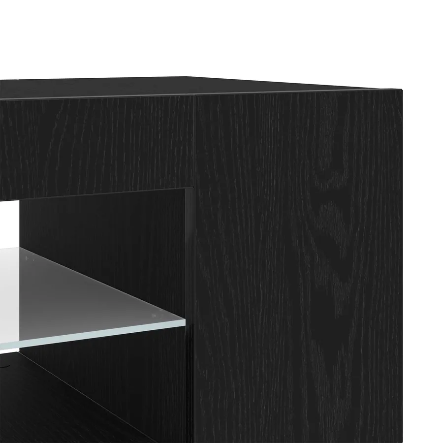 Meuble TV Chêne noir 90 x 39 x 30 cm Bois d'ingénierie - 10