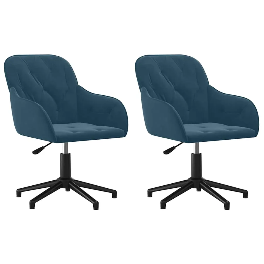 Chaises pivotantes à manger lot de 2 Bleu Velours - 2