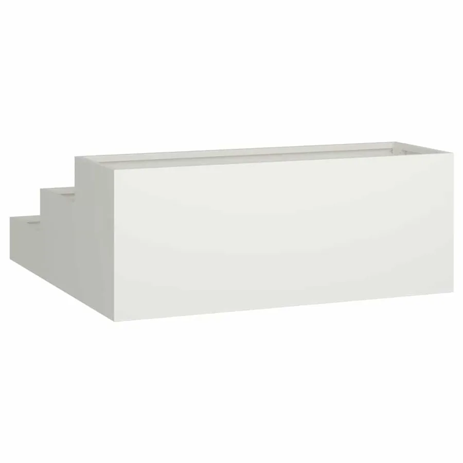 Cache-pot de jardin Blanc 90 x 90 x 35 cm Acier laminé à froid - 5