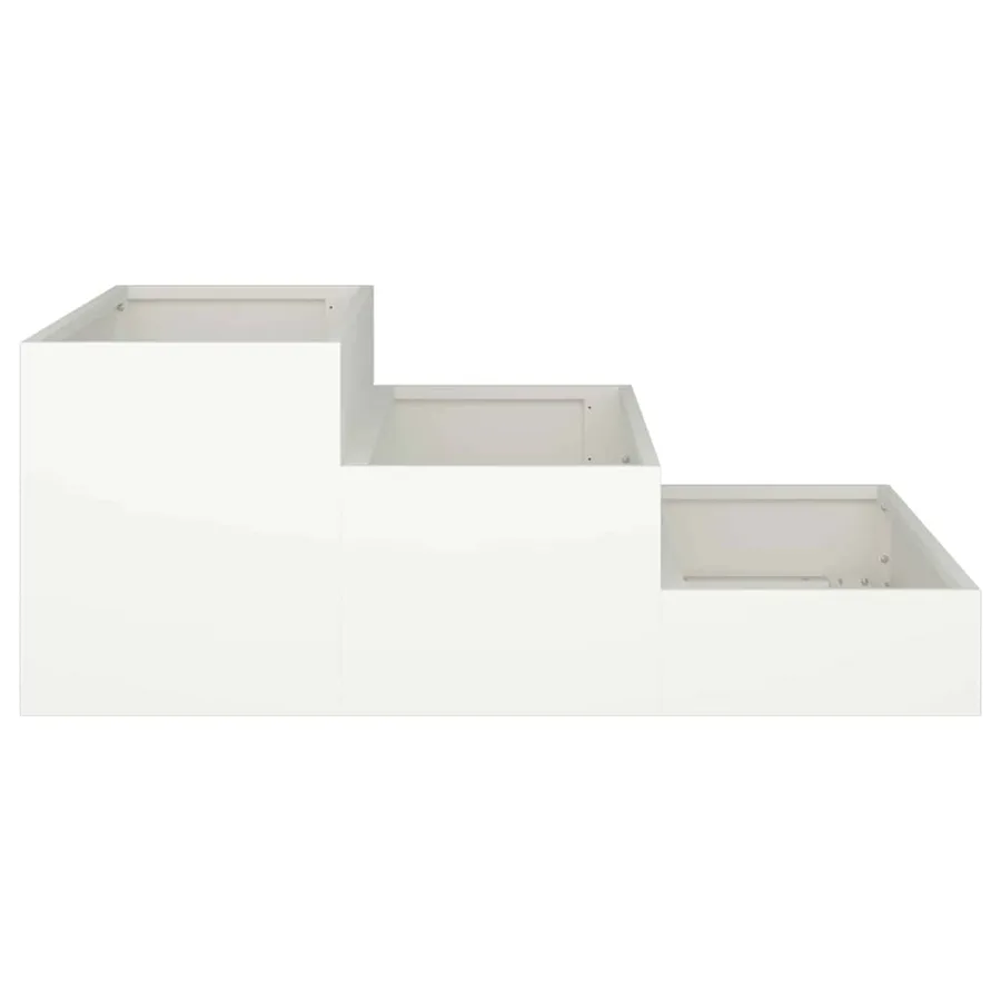 Cache-pot de jardin Blanc 90 x 90 x 35 cm Acier laminé à froid - 7