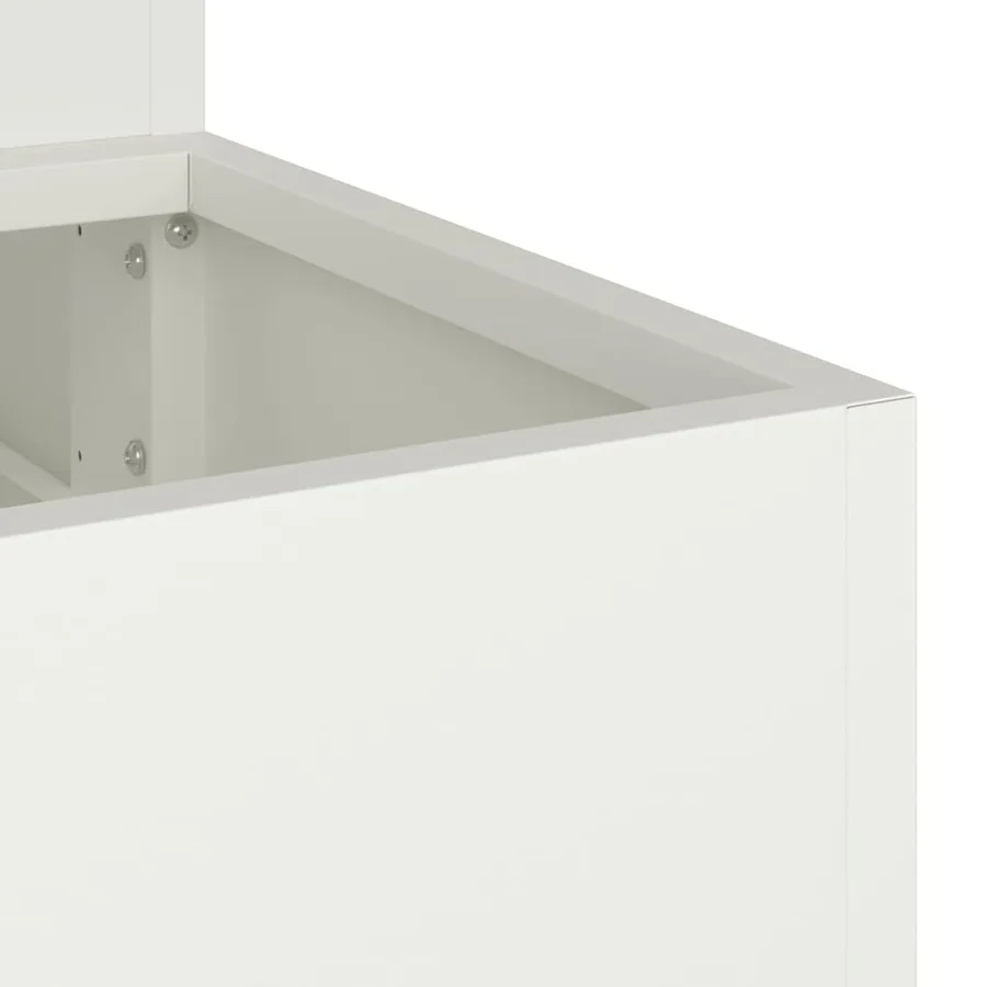 Cache-pot de jardin Blanc 90 x 90 x 35 cm Acier laminé à froid - 9