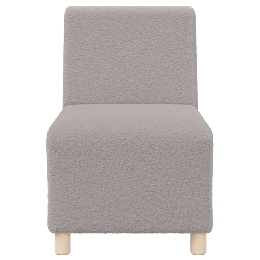 Canapé modulaire sans accoudoirs Gris clair 55 cm Tissu imitation laine bouclée - 4