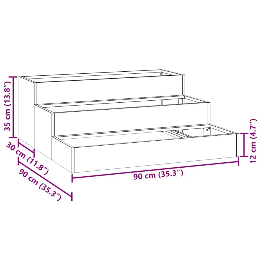 Cache-pot de jardin Vert olive 90 x 90 x 35 cm - 12