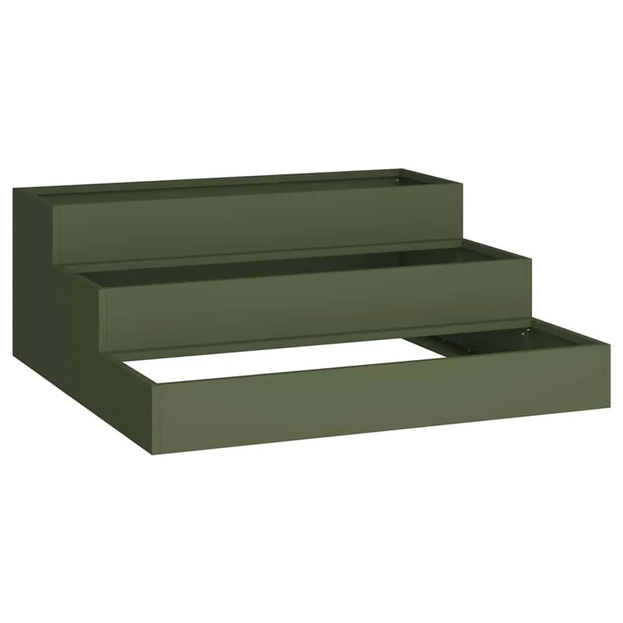 Cache-pot de jardin Vert olive 90 x 90 x 35 cm - 2