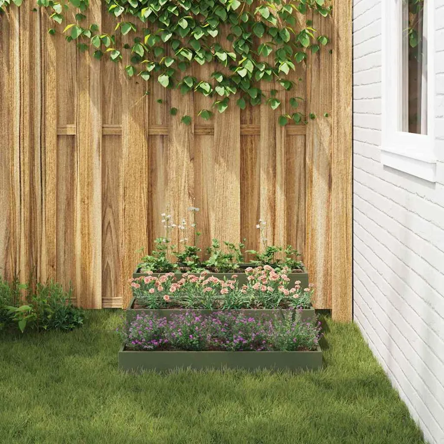 Cache-pot de jardin Vert olive 90 x 90 x 35 cm - 4