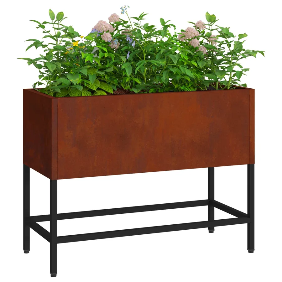 Bac de jardin surélevé Rouillé 60 x 26 x 45 cm Acier patiné - 3