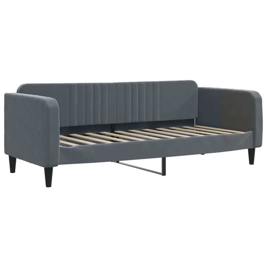 Lit de jour avec gigogne sans matelas gris foncé 90x190 cm - 6