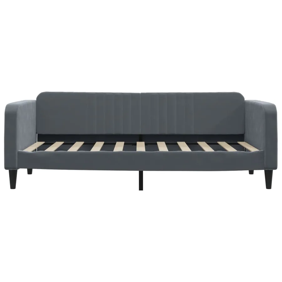 Lit de jour avec gigogne sans matelas gris foncé 90x190 cm - 7