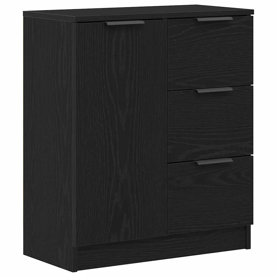 Buffet avec tiroir Chêne noir 60 x 30 x 70 cm Bois d'ingénierie - 2