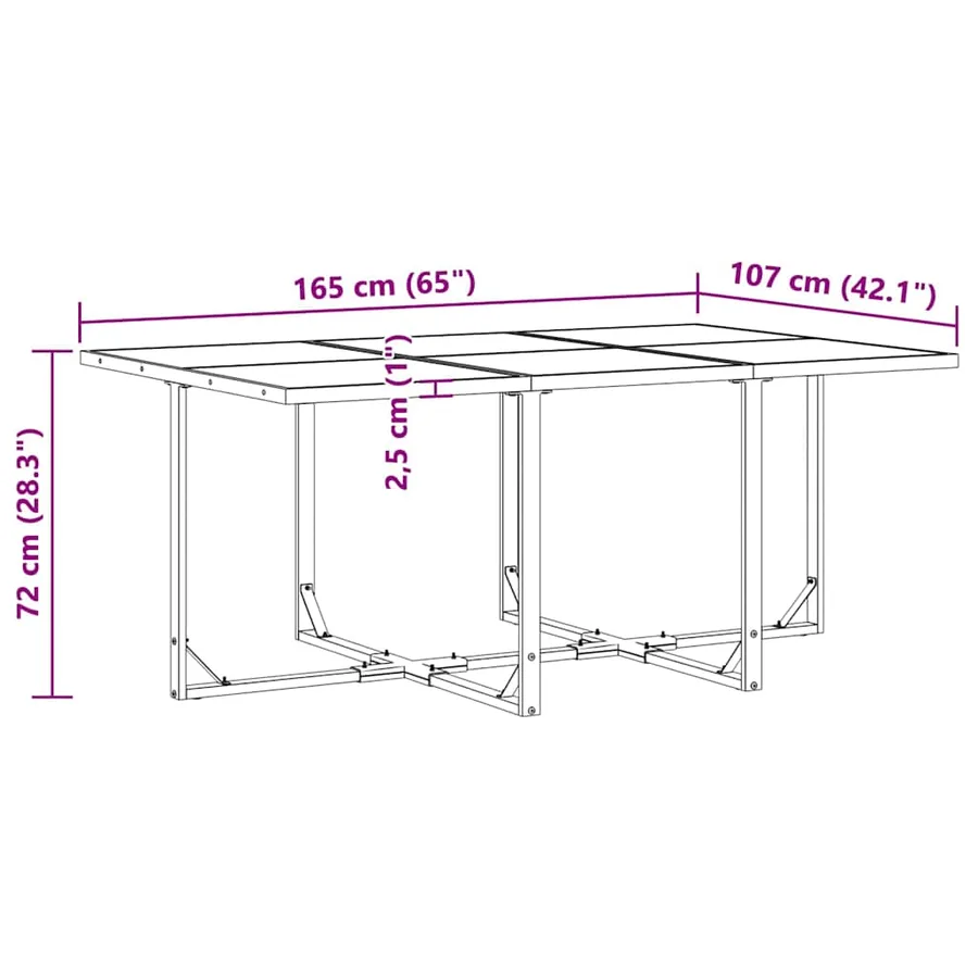 Ensemble de salle à manger pour jardin 7 pcs Noir Acier - 11