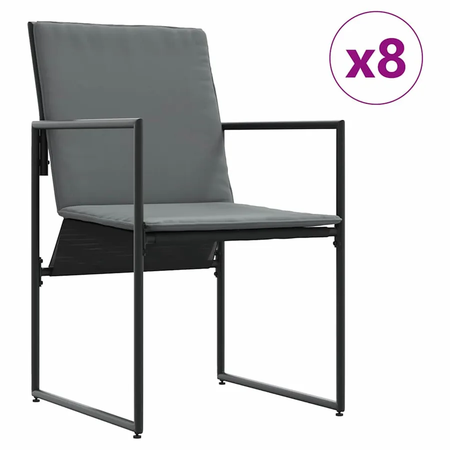 Ensemble de salle à manger pour jardin 13 pcs Noir Acier - 4