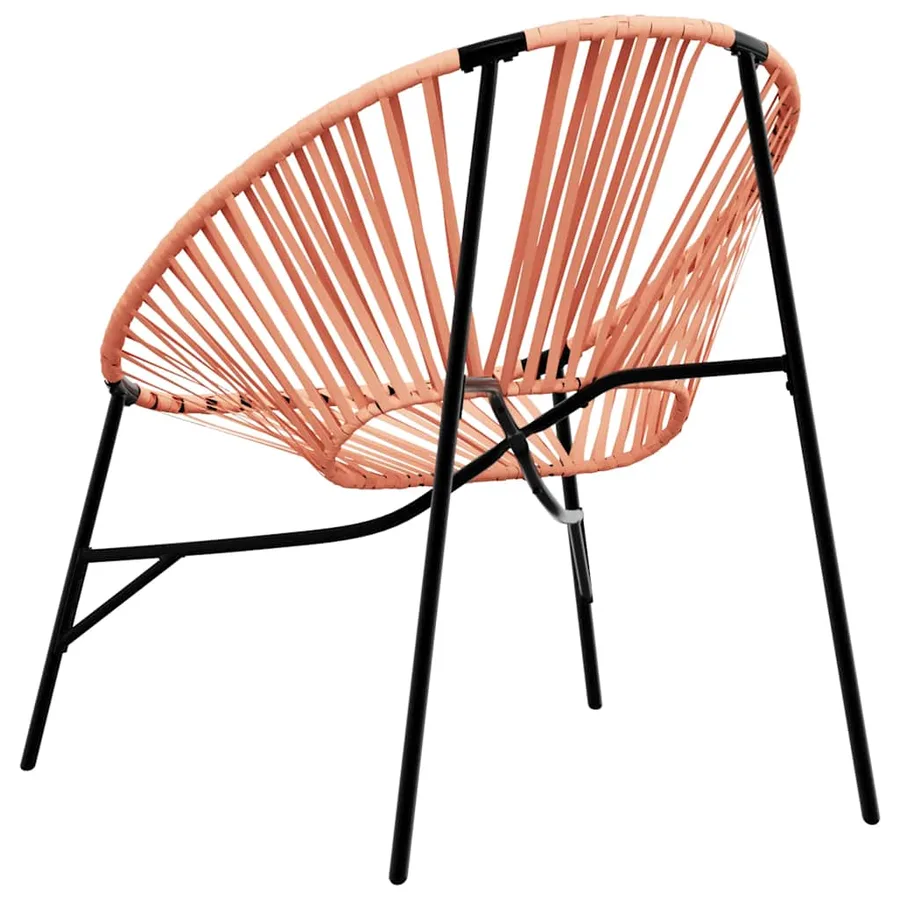 Chaise œuf de jardin noir et orange résine tressée - 6