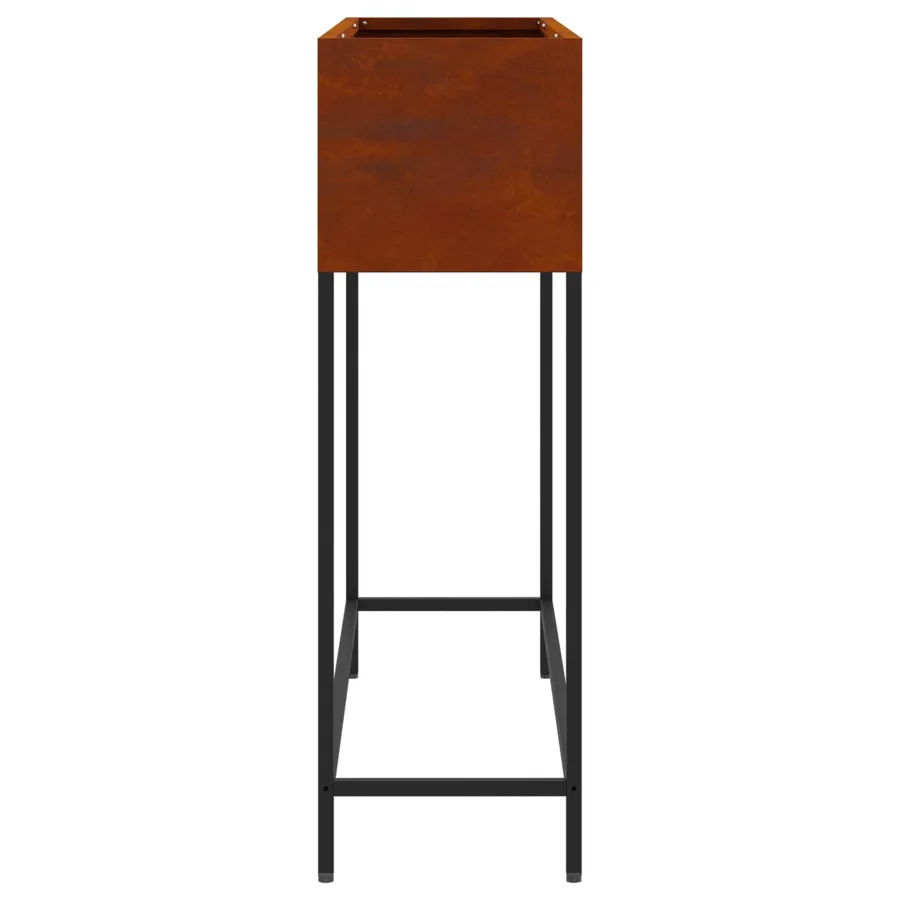 Bac de jardin surélevé Rouillé 100 x 26 x 82 cm Acier patiné - 9