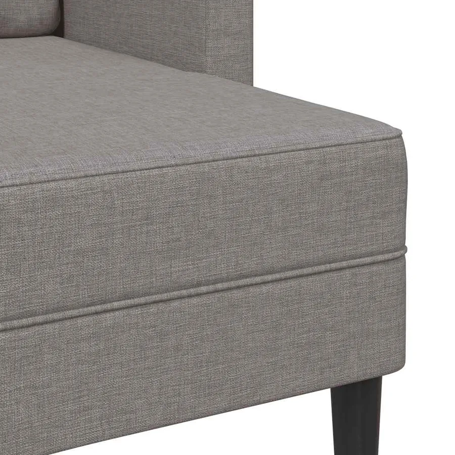 Canapé 2 places avec méridienne en L taupe 125 cm tissu - 7