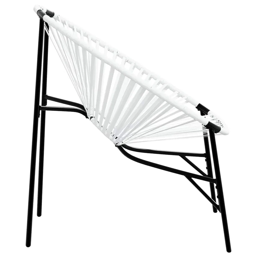 Lot de 3 Chaise de jardin noir et blanc résine tressée - 7