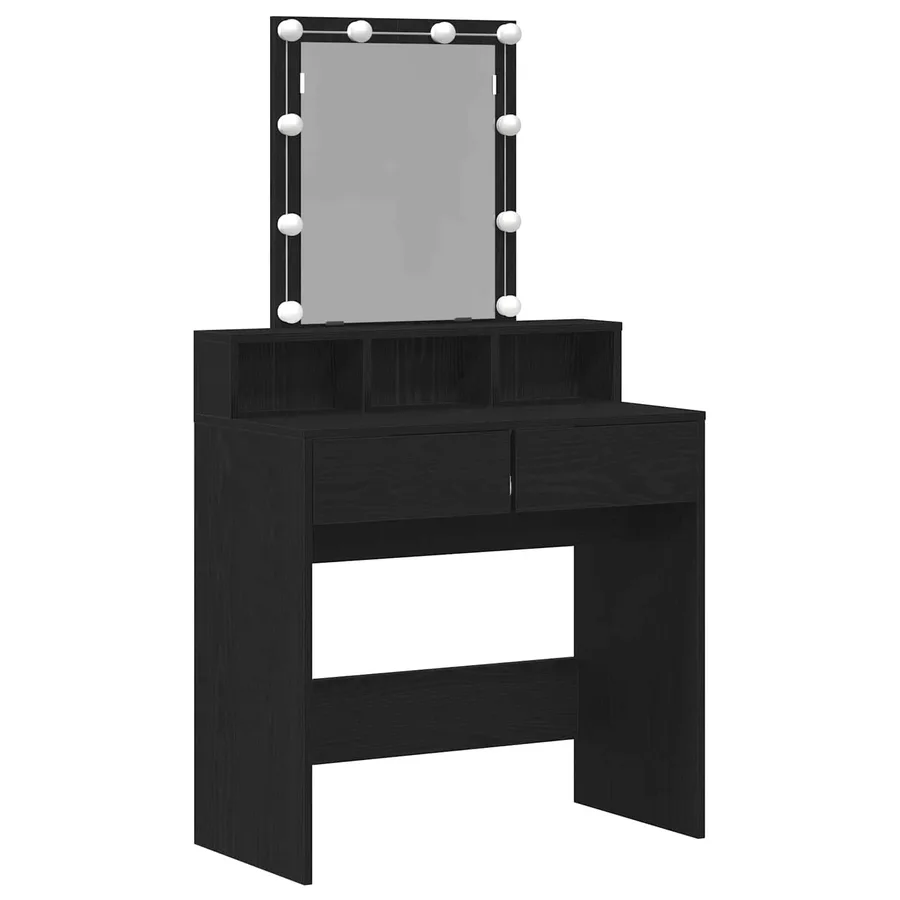 Coiffeuse Chêne noir 80 x 41 x 144,5 cm Bois d'ingénierie - 2