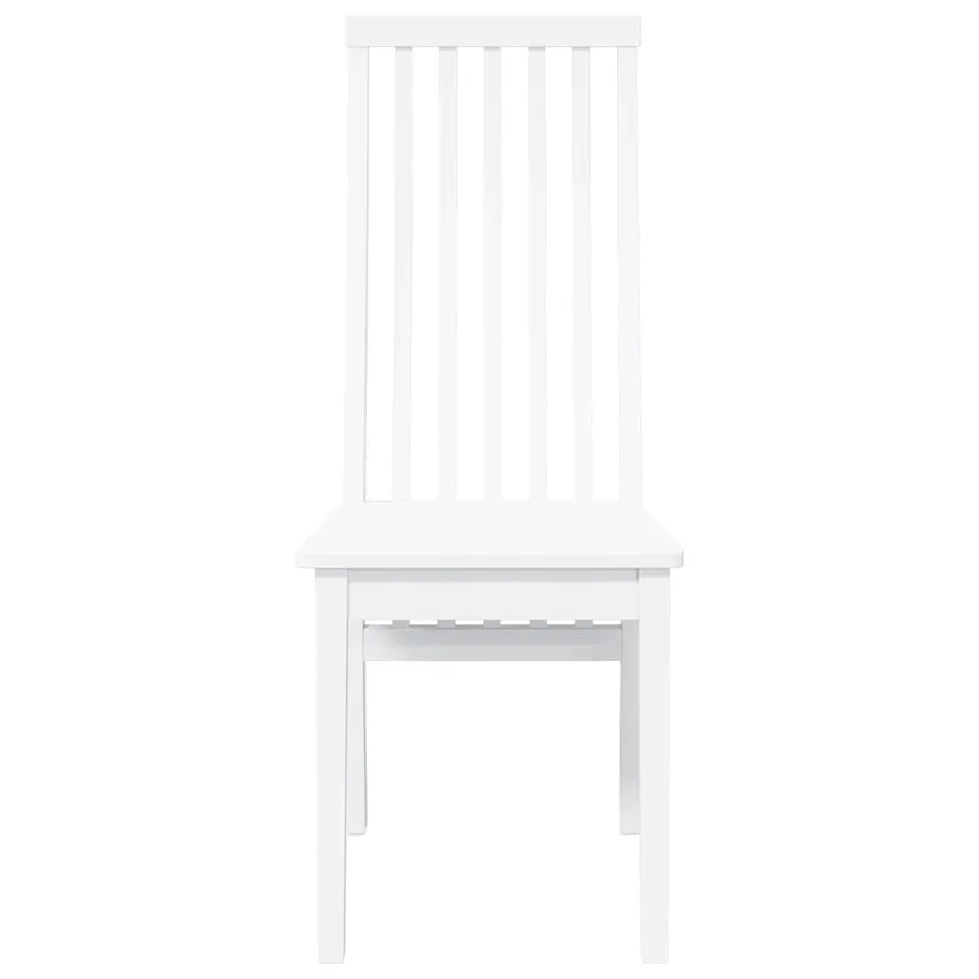Chaises à manger 2 pcs blanc bois massif caoutchouc - 5
