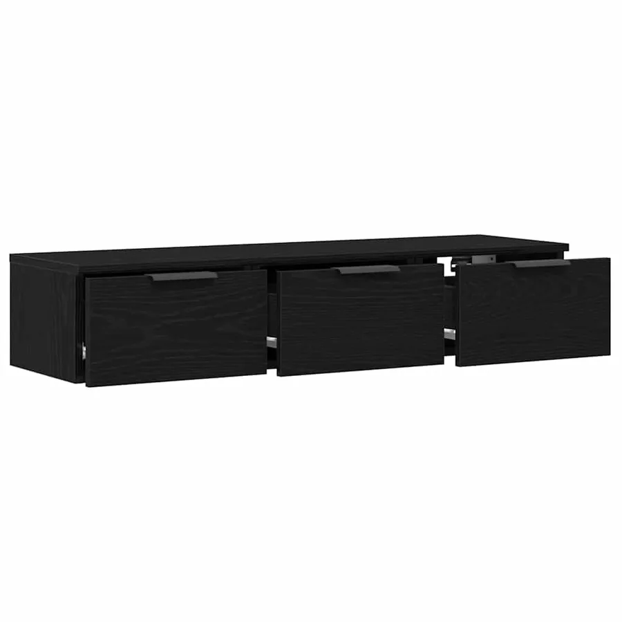 Meuble mural Chêne noir 102 x 30 x 20 cm Bois d'ingénierie - 2